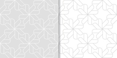 Işık gri geometrik süsler. Web, Tekstil ve duvar kağıtları için dikişsiz desen seti