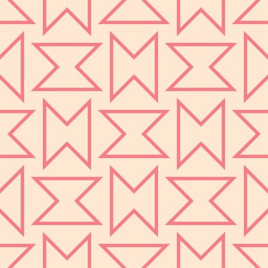 Geometrik süsleme pembe ve bej. Web, Tekstil ve duvar kağıtları için seamless modeli