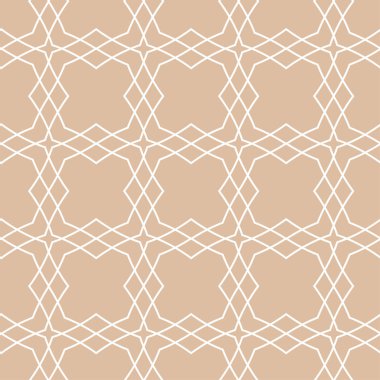 Bej ve beyaz geometrik süsleme. Web, Tekstil ve duvar kağıtları için seamless modeli