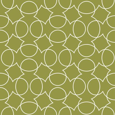 Zeytin yeşili ve beyaz geometrik süsleme. Web, Tekstil ve duvar kağıtları için seamless modeli