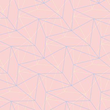 Geometrik pembe renkli Dikişsiz desen duvar kağıtları, Tekstil ve kumaş için mavi ve bej elemanları ile