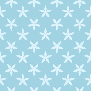 Mavi zemin üzerine beyaz çiçek tasarım. Tekstil ve duvar kağıtları için sorunsuz süsleme