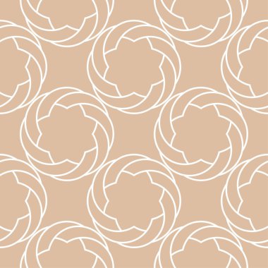 Bej ve beyaz geometrik süsleme. Web, Tekstil ve duvar kağıtları için seamless modeli