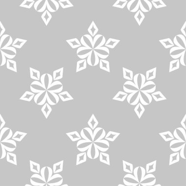 Gri ve beyaz çiçek süsleme. Tekstil ve duvar kağıtları için seamless modeli