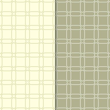 Zeytin yeşili geometrik süsler. Web, Tekstil ve duvar kağıtları için dikişsiz desen seti