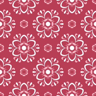 Kırmızı ve bej çiçek arka plan. Renkli Dikişsiz desen duvar kağıtları, Tekstil ve kumaş için