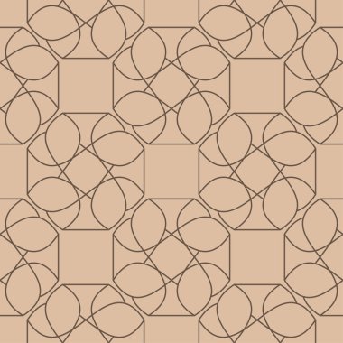 Bej ve kahverengi geometrik süsleme. Web, Tekstil ve duvar kağıtları için seamless modeli