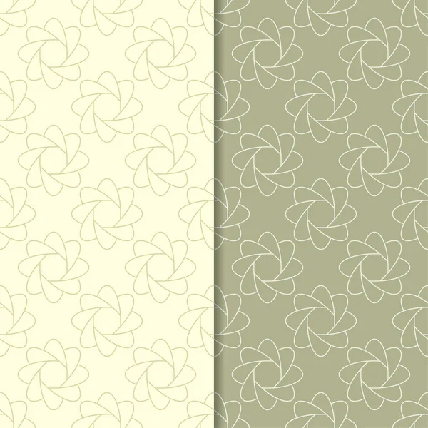 Zeytin yeşili çiçek arka planlar. Tekstil ve duvar kağıtları için dikişsiz desen seti