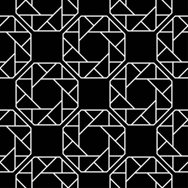 Adorno Geométrico Blanco Negro Patrón Sin Costuras Para Tela Textil — Vector de stock