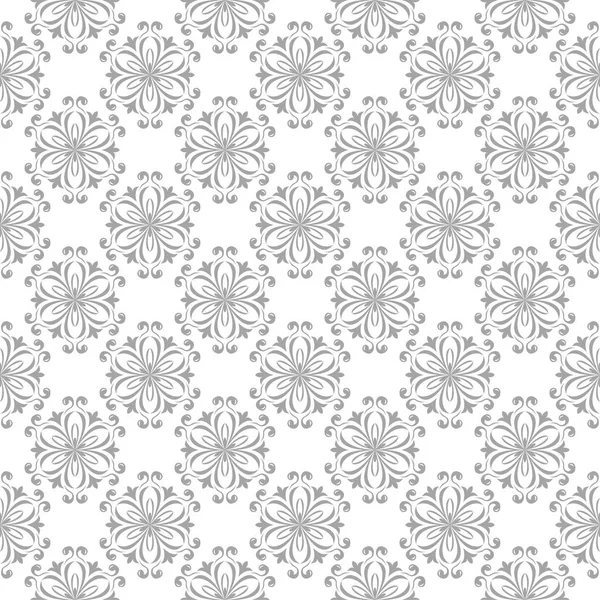 Beyaz arka plan üzerine açık gri çiçek tasarım. Tekstil ve duvar kağıtları için seamless modeli
