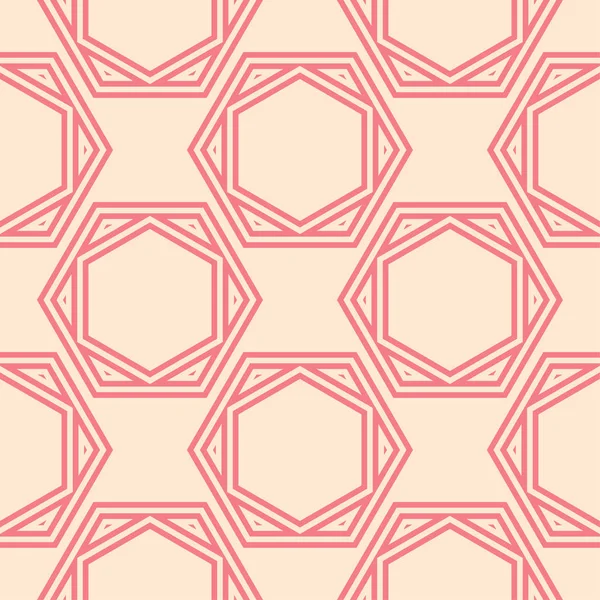 Kırmızı ve bej geometrik süsleme. Web, Tekstil ve duvar kağıtları için seamless modeli