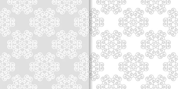 Işık gri çiçek arka planlar. Tekstil ve duvar kağıtları için dikişsiz desen seti