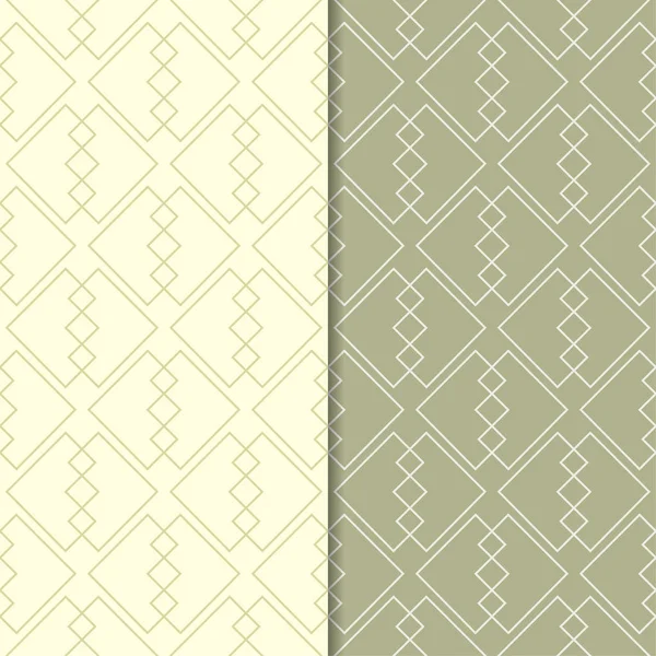 Zeytin yeşili geometrik süsler. Web, Tekstil ve duvar kağıtları için dikişsiz desen seti