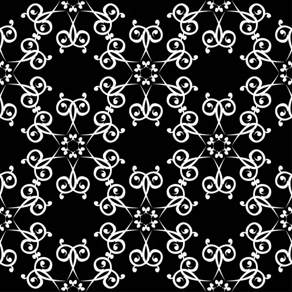 Siyah ve beyaz çiçek süsleme. Tekstil ve duvar kağıtları için seamless modeli