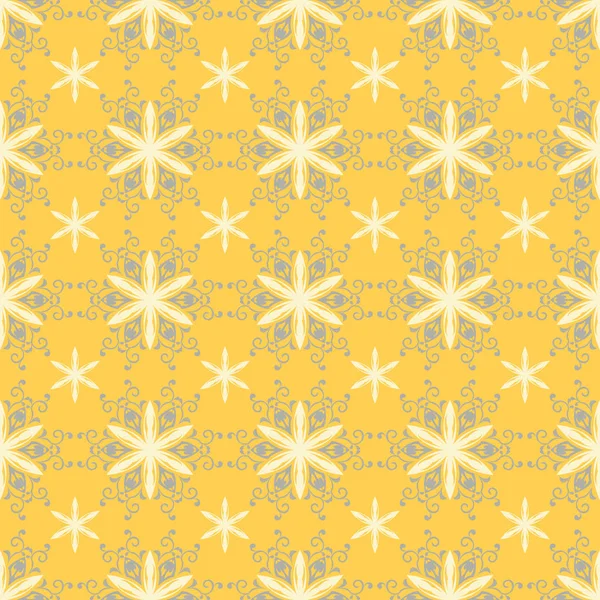 Sorunsuz çiçek desenli. Parlak sarı arka plan duvar kağıtları, Tekstil ve kumaş için çiçek tasarımları ile