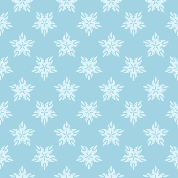 Mavi zemin üzerine beyaz çiçek desenli. Tekstil ve duvar kağıtları için sorunsuz süsleme