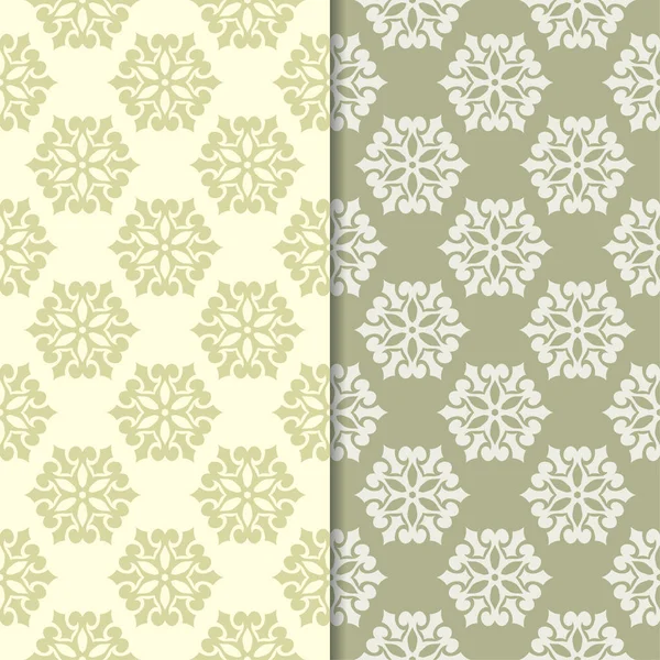 Zeytin yeşili çiçek arka planlar. Tekstil ve duvar kağıtları için dikişsiz desen seti