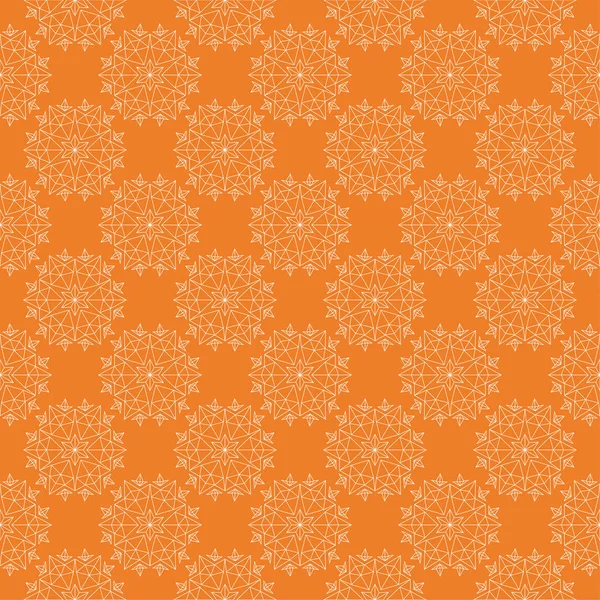 Turuncu zemin üzerine beyaz çiçek süsleme. Tekstil ve duvar kağıtları için seamless modeli