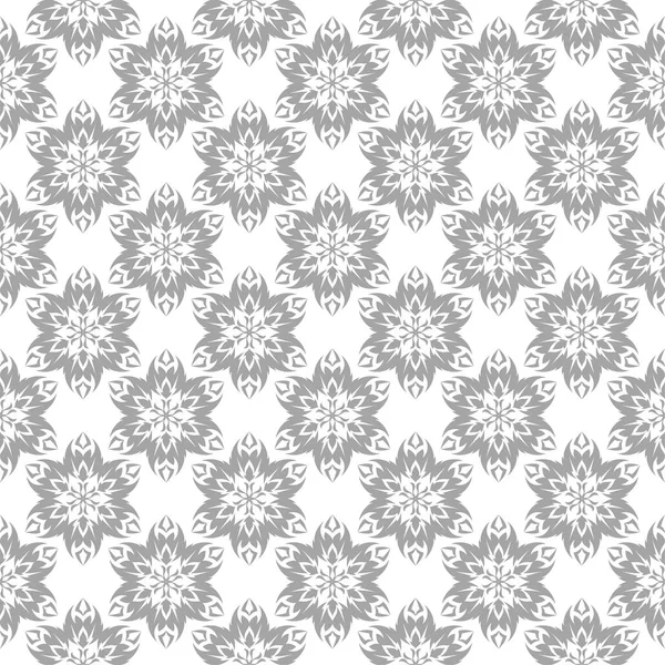 Işık gri çiçek sorunsuz süsleme beyaz arka plan üzerinde. Tekstil ve duvar kağıtları için seamless modeli