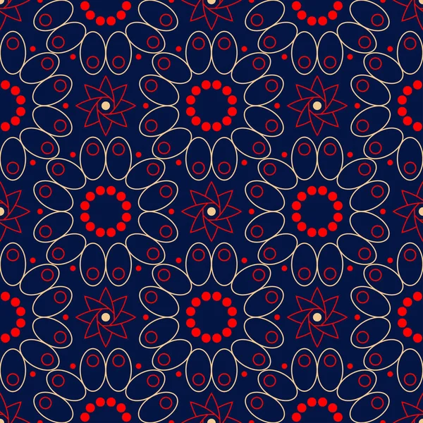 Sömlös Bakgrund Beige Och Rött Blommönster För Tapeter Och Textil — Stock vektor