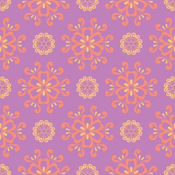 Florales Nahtloses Muster Farbiger Hintergrund Für Tapeten Textilien Und Stoffe — Stockvektor