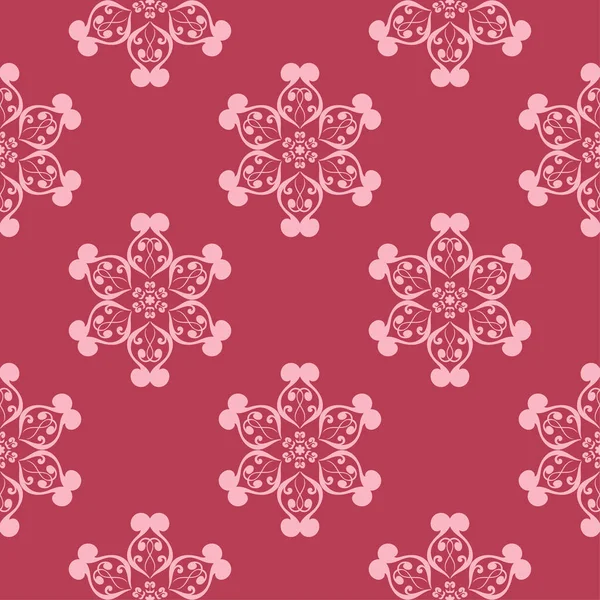 Kırmızı zemin üzerine çiçek süsleme. Tekstil ve duvar kağıtları için seamless modeli