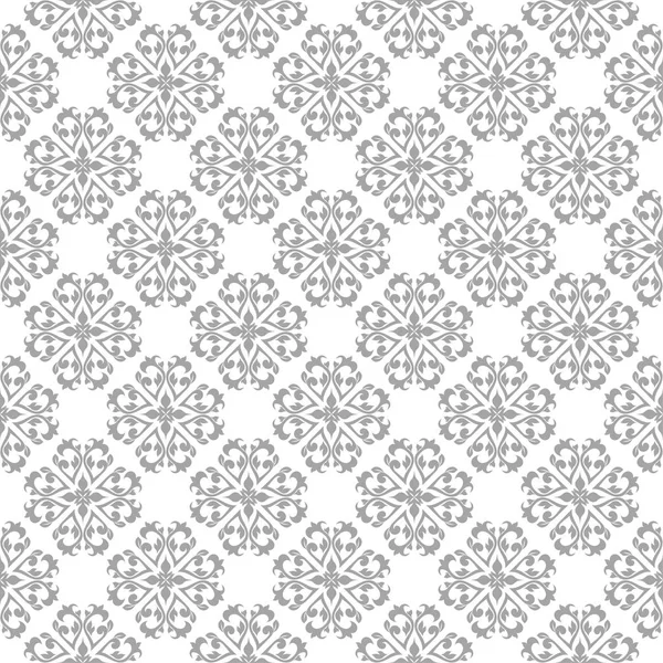 Beyaz arka plan üzerine açık gri çiçek süsleme. Tekstil ve duvar kağıtları için seamless modeli