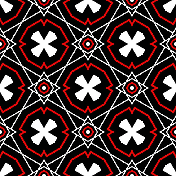 Geometrik seamless modeli. Siyah kırmızı beyaz bir arka plan duvar kağıtları, Tekstil ve kumaş için