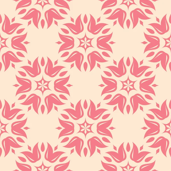 Bej renkli arka plan üzerinde kırmızı çiçekli süs. Tekstil ve duvar kağıtları için seamless modeli