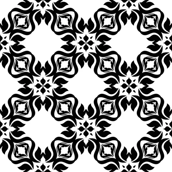 Beyaz arka planda siyah çiçekler. Tekstil ve duvar kağıtları için seamless modeli