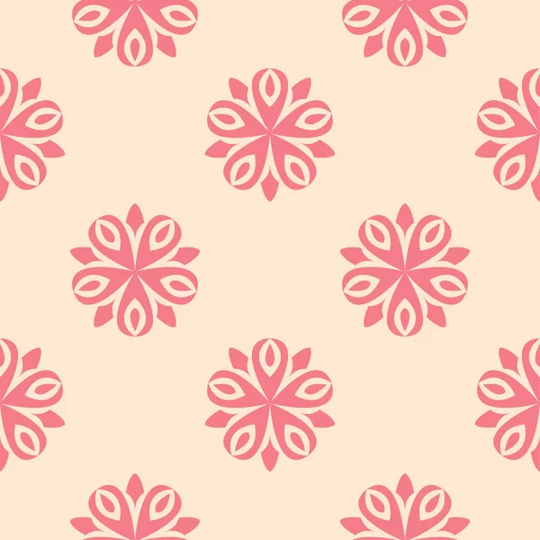 Bej renkli arka plan üzerinde kırmızı çiçekli süs. Tekstil ve duvar kağıtları için seamless modeli