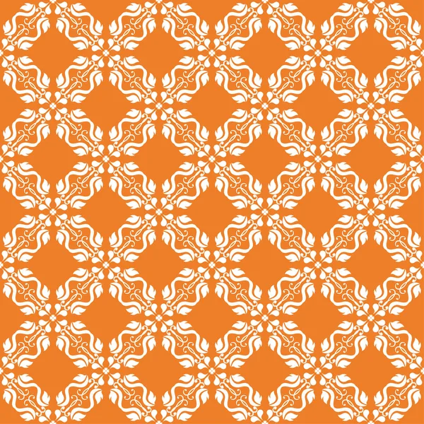 Turuncu zemin üzerine beyaz çiçek tasarım. Tekstil ve duvar kağıtları için seamless modeli