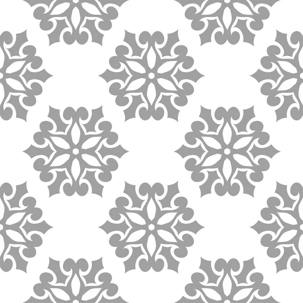 Beyaz arka plan üzerine açık gri çiçek süsleme. Tekstil ve duvar kağıtları için seamless modeli