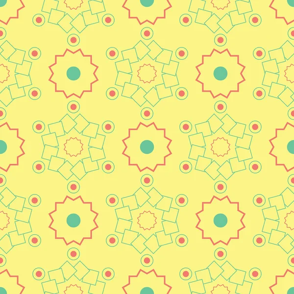 Geometrik sarı seamless modeli. Renkli arka plan duvar kağıtları, Tekstil ve kumaş için pembe ve yeşil tasarım ile