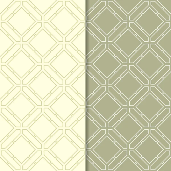 Zeytin yeşili geometrik süsler. Web, Tekstil ve duvar kağıtları için dikişsiz desen seti
