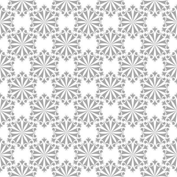 Beyaz arka plan üzerine açık gri çiçek süsleme. Tekstil ve duvar kağıtları için seamless modeli