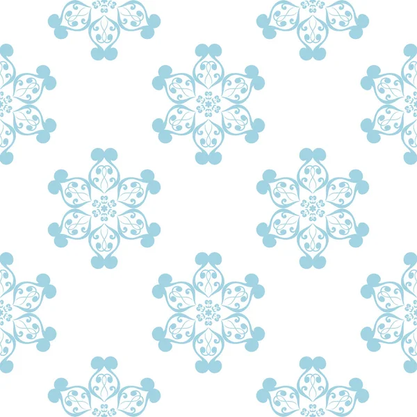 Beyaz zemin üzerine mavi çiçek süsleme. Tekstil ve duvar kağıtları için seamless modeli