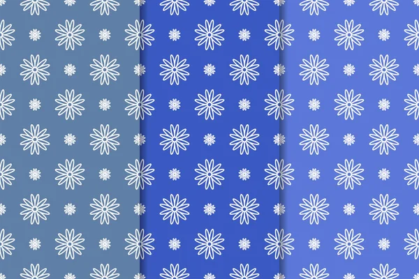 Çiçek süsler kümesi. Mavi dikey Dikişsiz desen. Duvar kağıdı arka plan