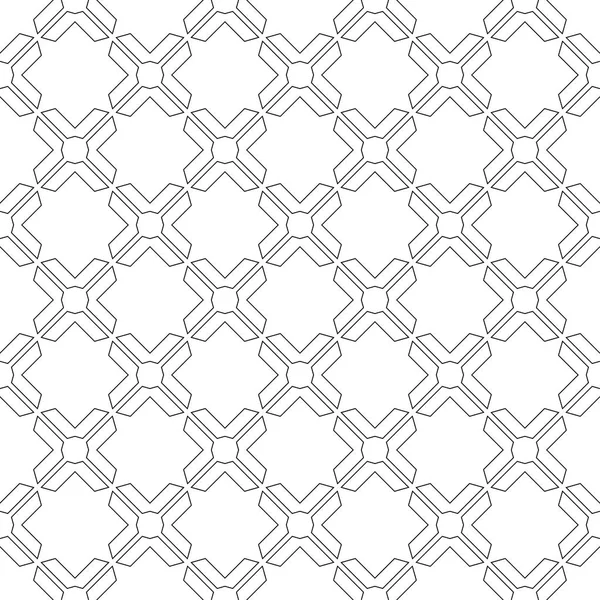 Ornamento Geométrico Preto Padrão Sem Costura Branco Para Web Têxtil — Vetor de Stock