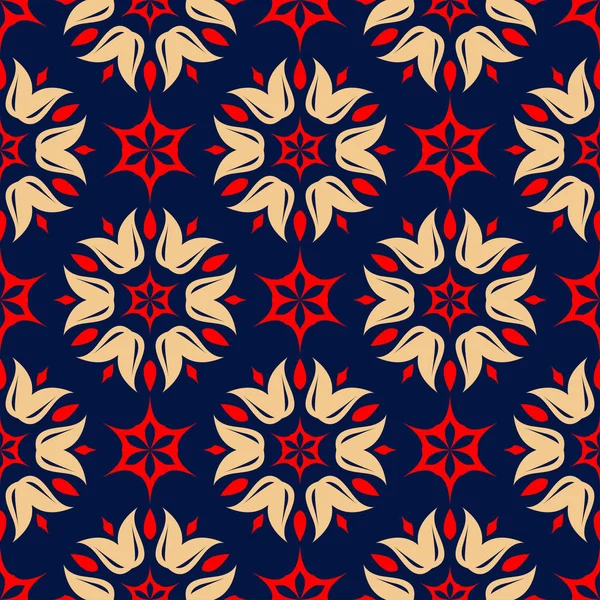 Motif Floral Sans Couture Fond Écran Coloré Rouge Bleu Pour — Image vectorielle