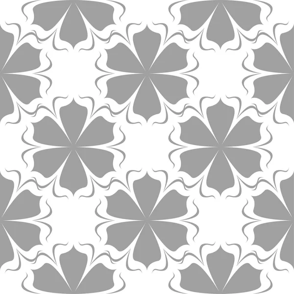 Design Floral Gris Clair Sur Fond Blanc Modèle Sans Couture — Image vectorielle