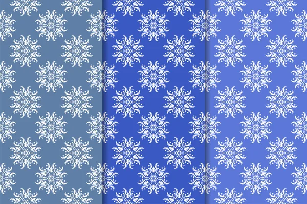 Çiçek süsler kümesi. Mavi dikey Dikişsiz desen. Duvar kağıdı arka plan