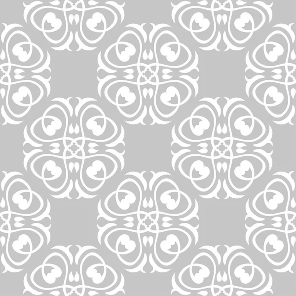 Gri arka plan üzerinde beyaz çiçek süsleme. Tekstil ve duvar kağıtları için seamless modeli