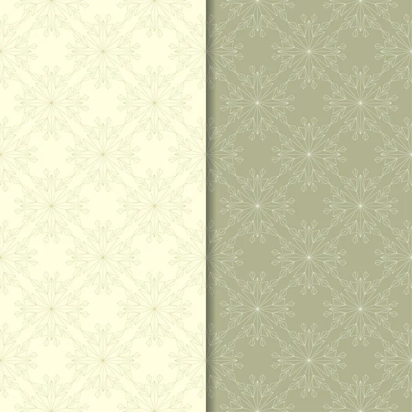 Zeytin yeşili çiçek desenleri. Dikişsiz desen seti