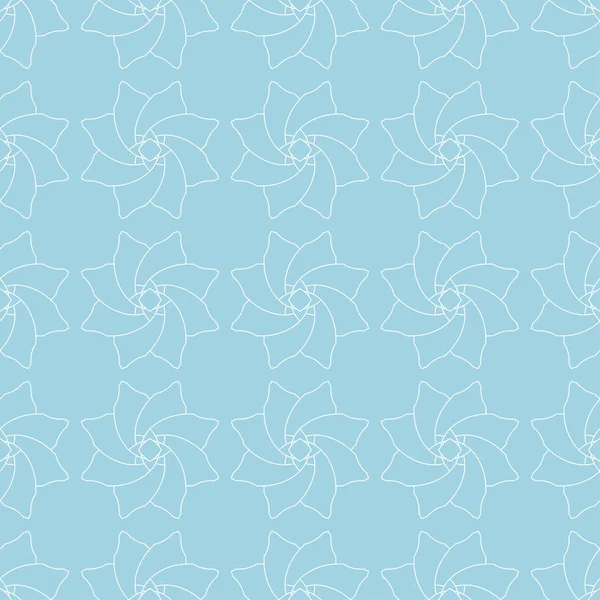 Mavi zemin üzerine beyaz çiçek süsleme. Tekstil ve duvar kağıtları için seamless modeli