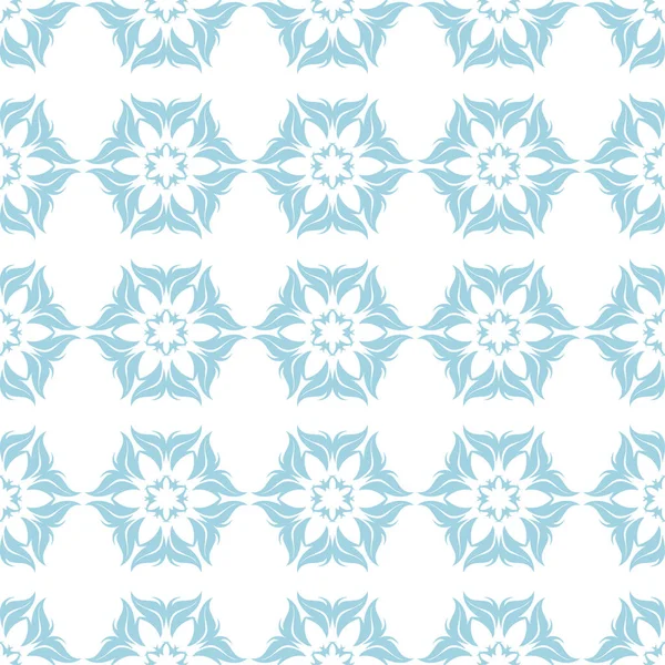 Beyaz zemin üzerine mavi çiçek süsleme. Tekstil ve duvar kağıtları için seamless modeli