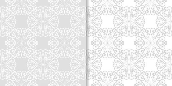 Işık gri çiçek arka planlar. Tekstil ve duvar kağıtları için dikişsiz desen seti