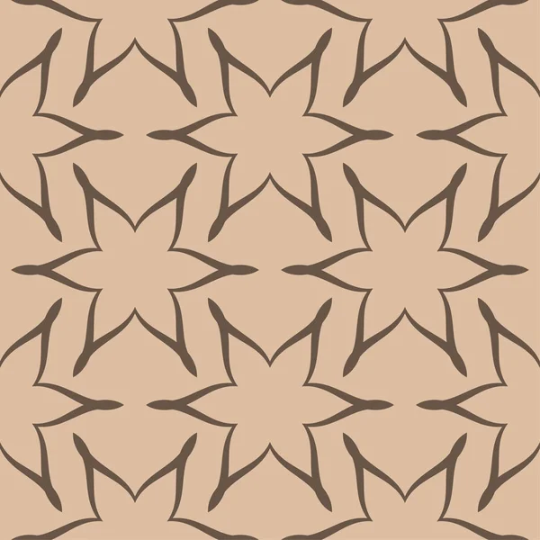 Bej renkli arka plan üzerinde kahverengi çiçek süsleme. Tekstil ve duvar kağıtları için seamless modeli