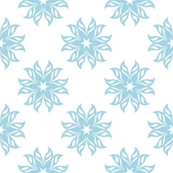 Beyaz zemin üzerine mavi çiçek süsleme. Tekstil ve duvar kağıtları için seamless modeli