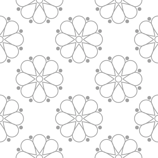 Beyaz ve gri çiçek süsleme. Tekstil ve duvar kağıtları için seamless modeli